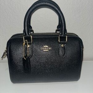 Coach Mini Rowan (Black/Crossgrain Leather)